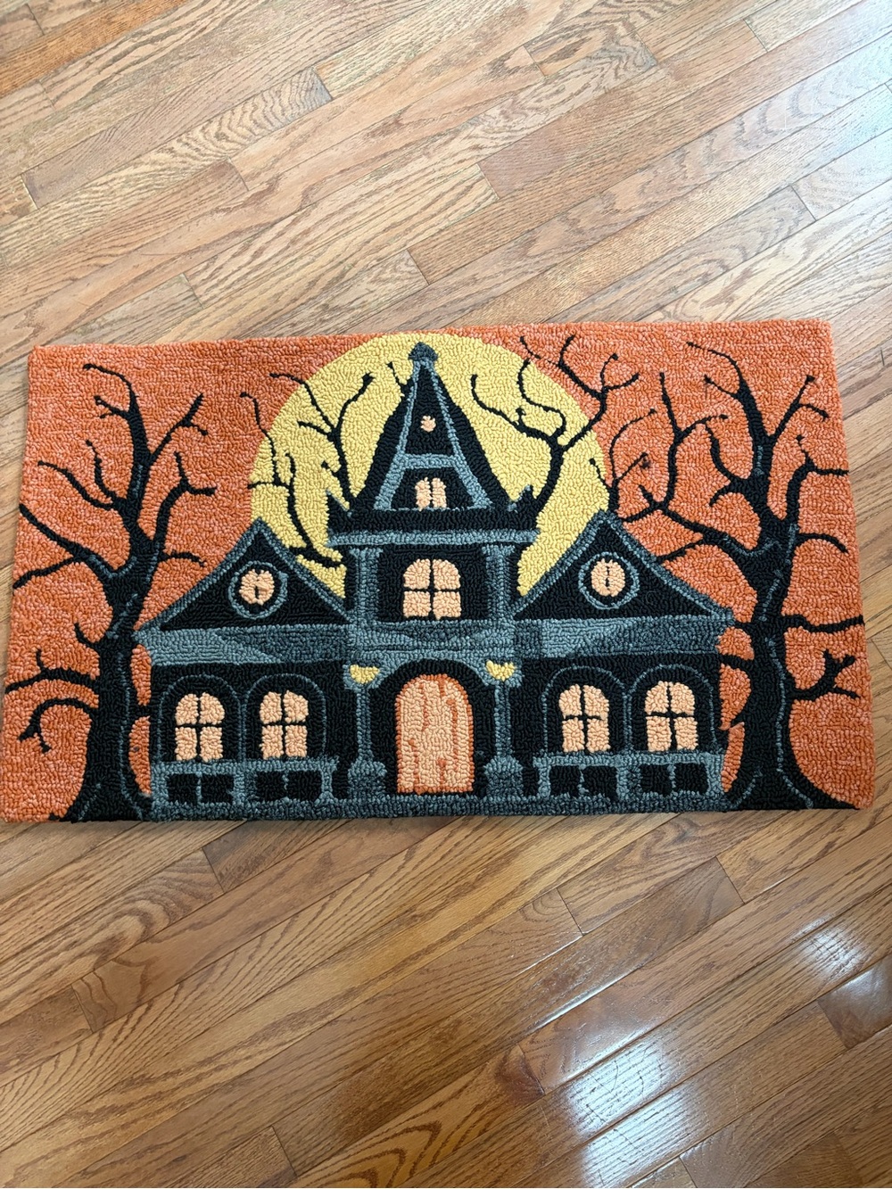 Costco Viral Halloween Haunted Mansion Doormat - Orange & Black
